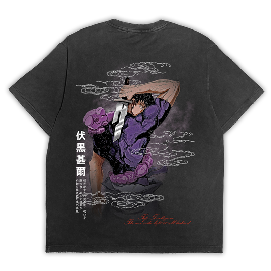 Jujutsu Kaisen "The One Who Left It All Behind" Distressed Black Tee