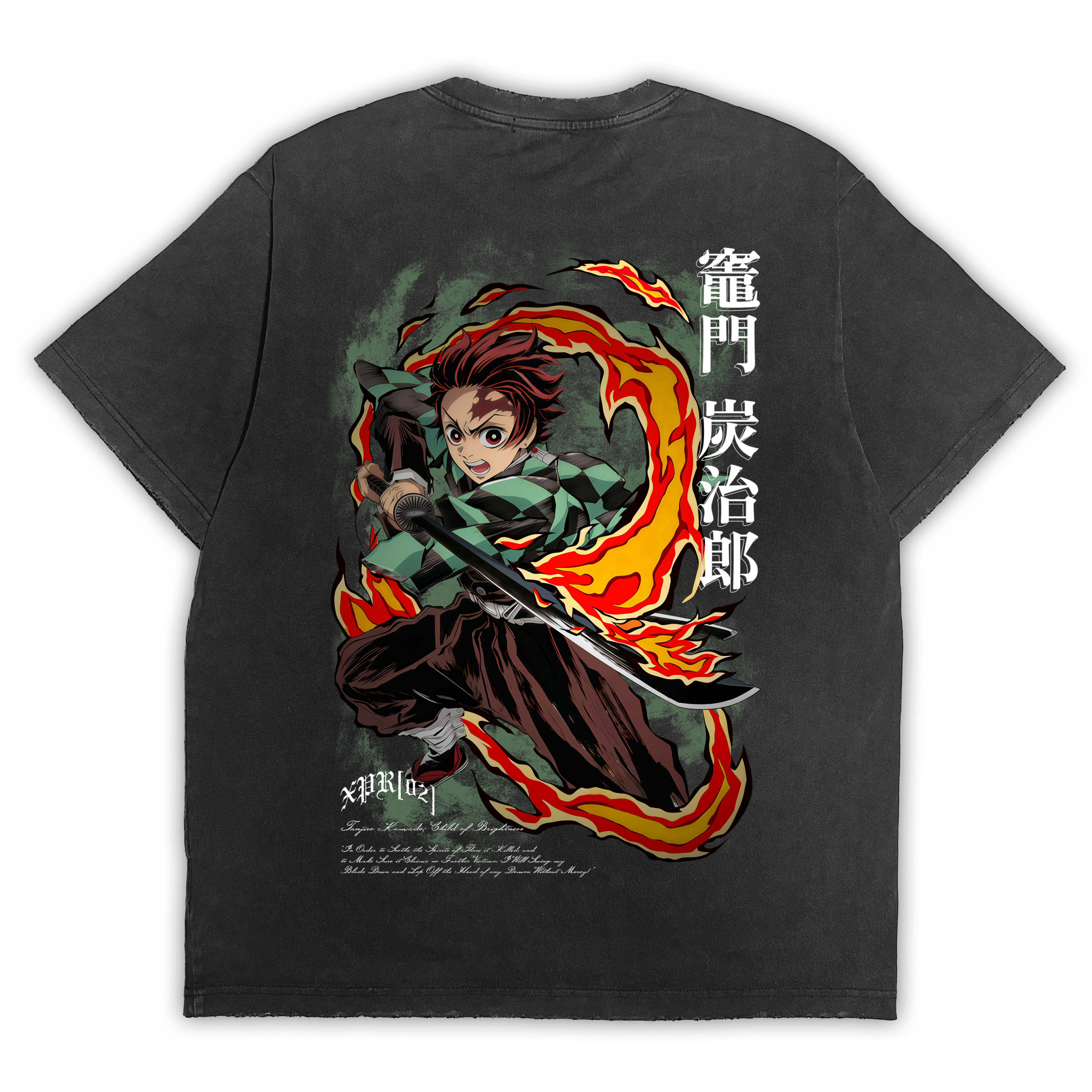 Demon Slayer "Child of Brightness" Distressed Black Tee
