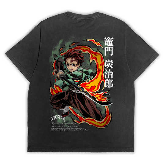 Demon Slayer "Child of Brightness" Distressed Black Tee