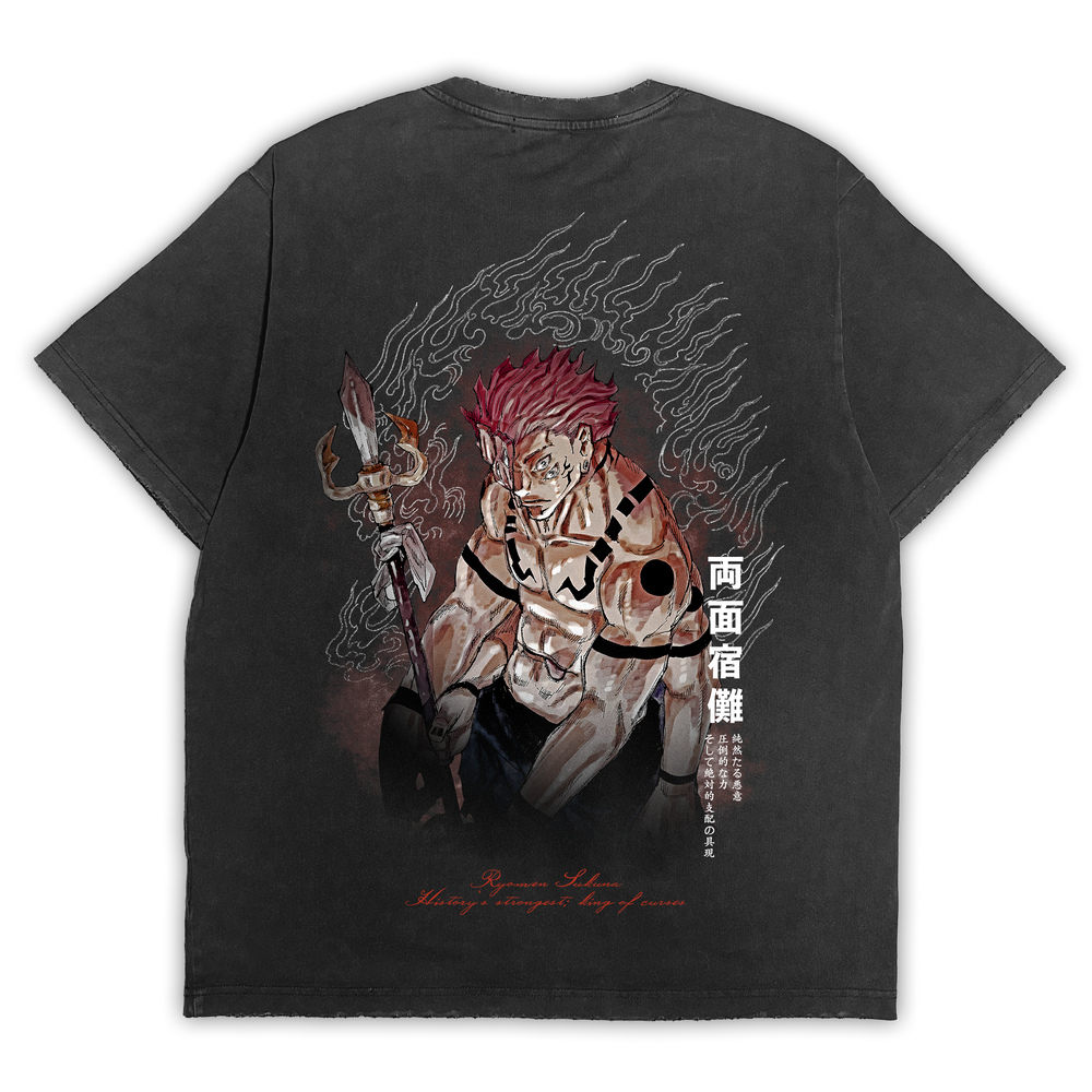 Jujutsu Kaisen "King of Curses" Distressed Black Tee