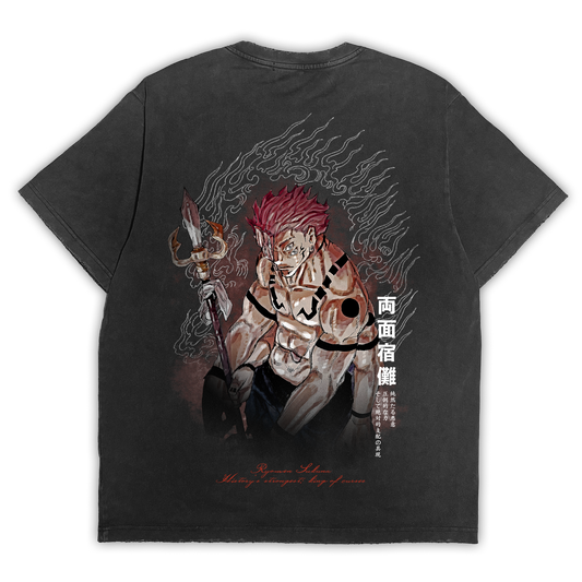 Jujutsu Kaisen "King of Curses" Distressed Black Tee