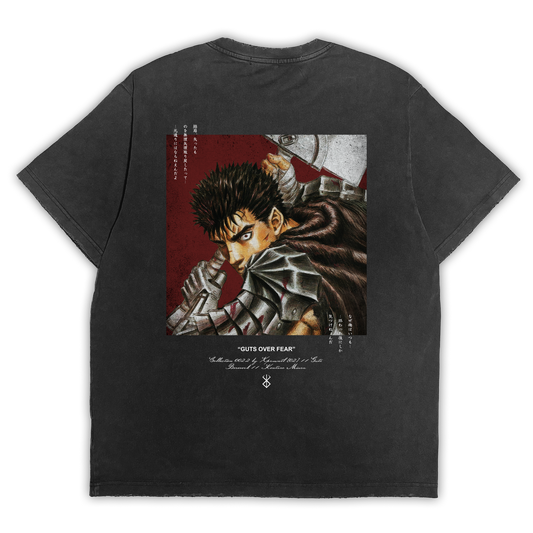 Warriors Berserk "Guts over Fear" Distressed Black Tee