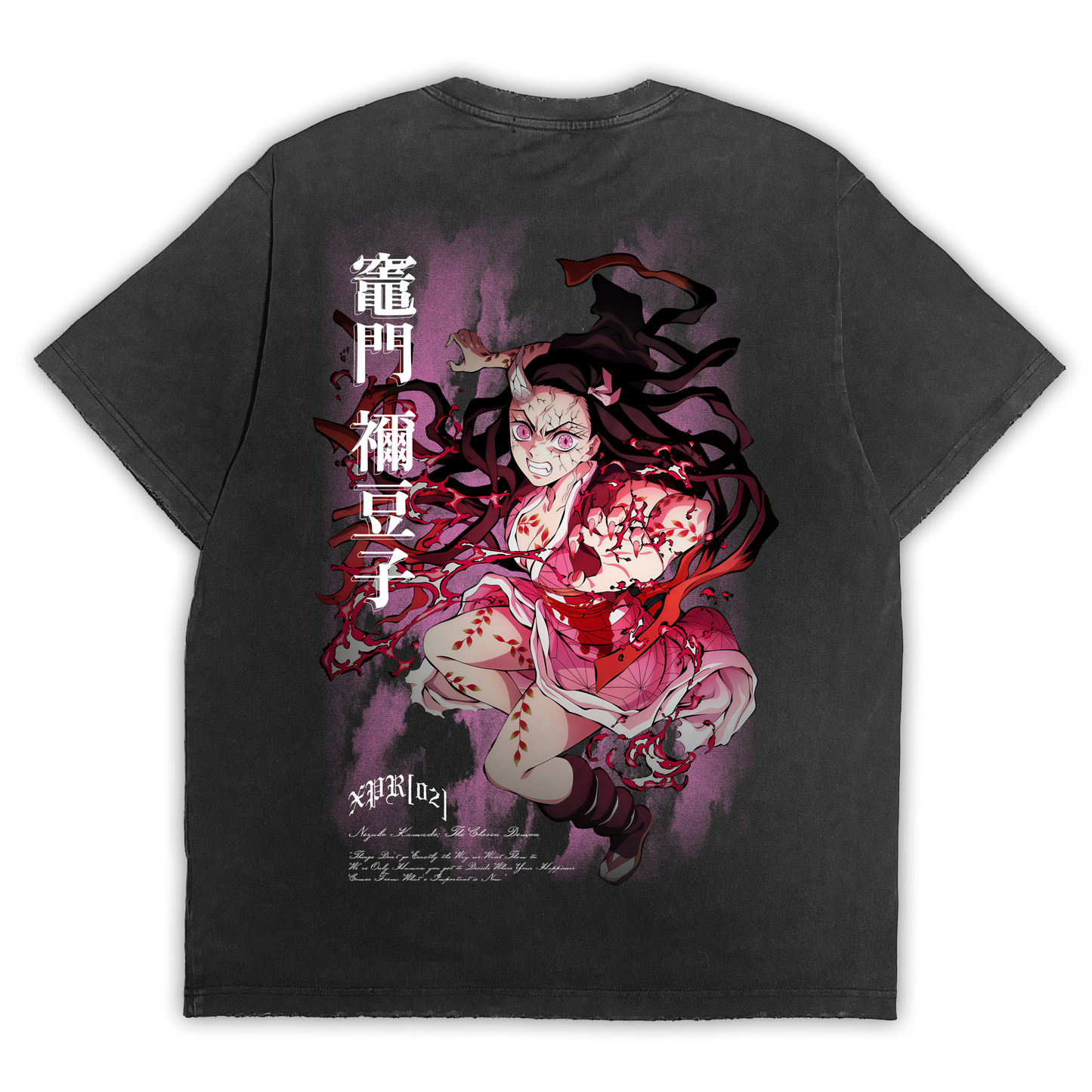 Demon Slayer "The Chosen Demon" Distressed Black Tee