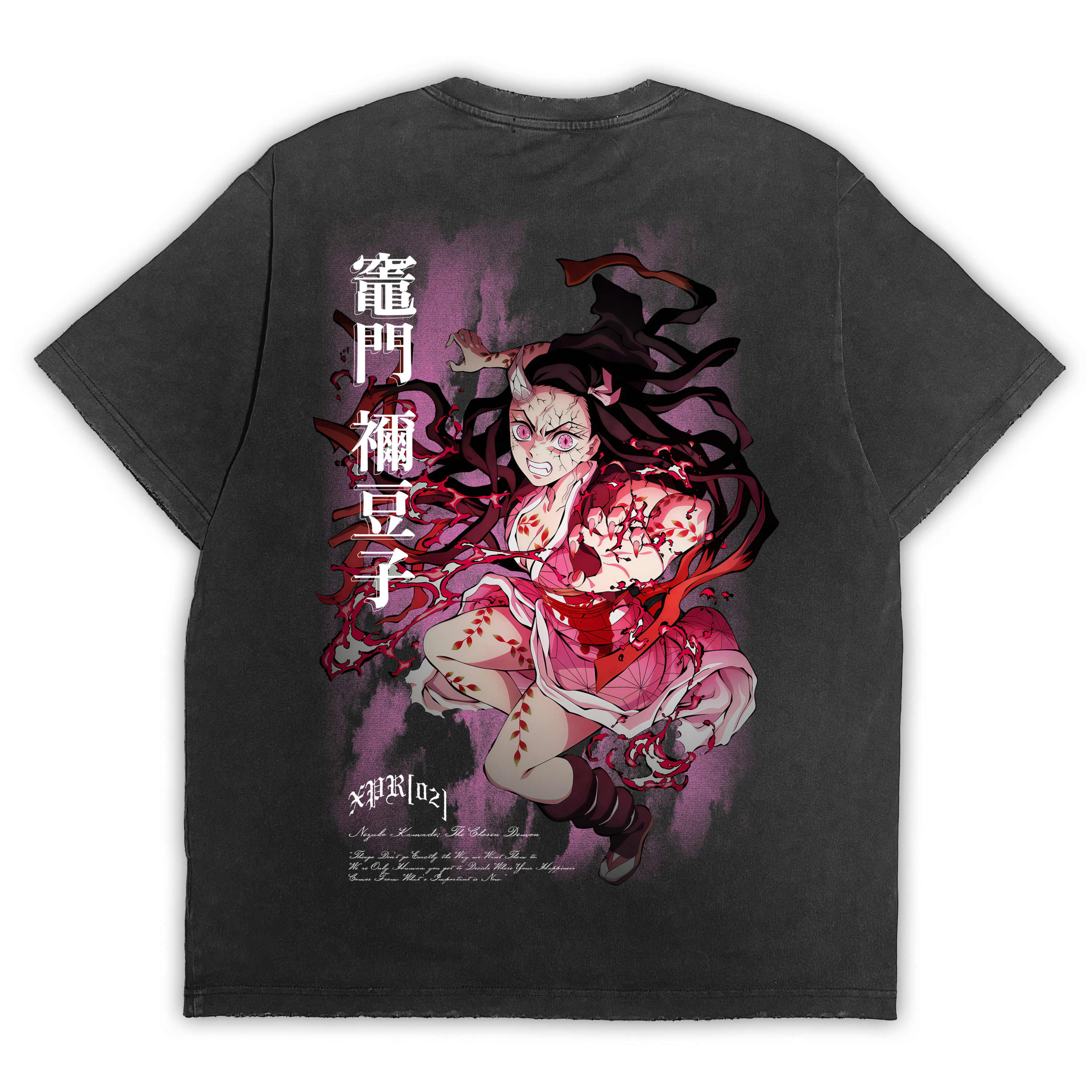 Demon Slayer "The Chosen Demon" Distressed Black Tee